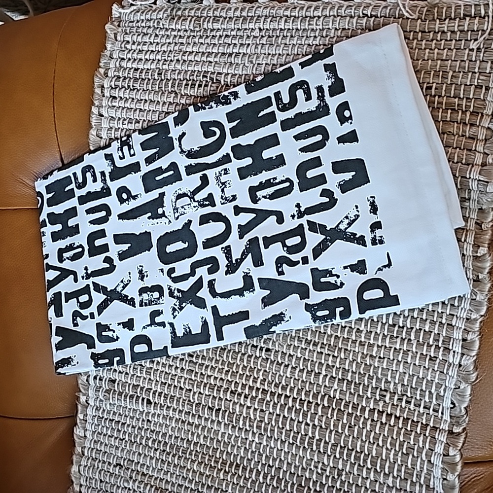 World market typography kitchen tea towel